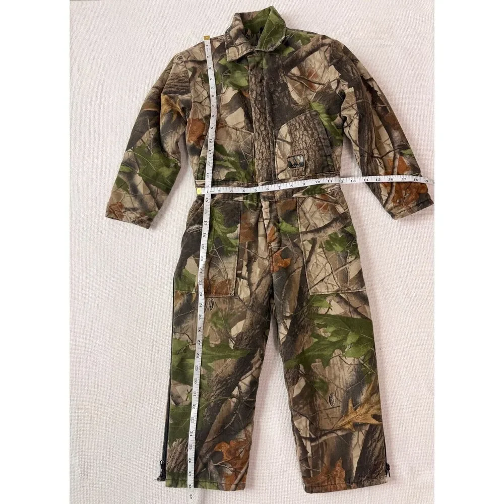 Vintage Walls Outdoors YOUTH Realtree Insulated Camo Coveralls Size 8 hunting